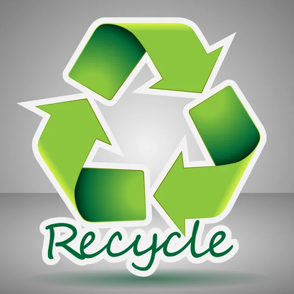 3D Recycling Symbol Icon — Stock Vector