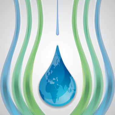 Eco dünya küre - su damla konsept tasarımı