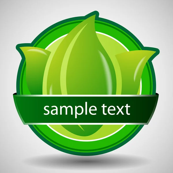 Green Eco Label or Badge Template — Stock Vector