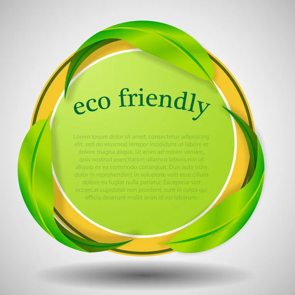 Green Eco Label ou modelo de crachá — Vetor de Stock
