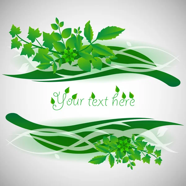 Natural Background Design with Leaves — Stock Vector