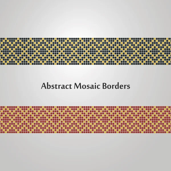 Desenhos de fronteira mosaico colorido abstrato - Elementos de decoração diferentes — Vetor de Stock