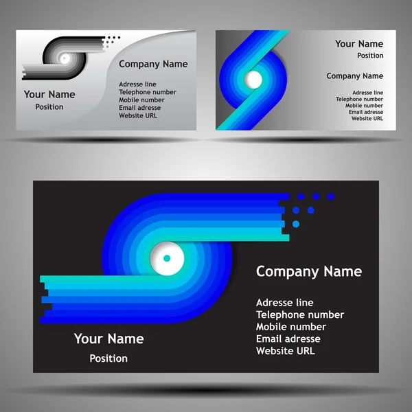 Colorful Futuristic Business Card Template Layout - Abstract Design for Technology — Stock Vector