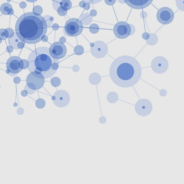 Verbindingen - blauwe moleculaire of Global Business netwerkontwerp - abstracte achtergrond — Stockvector