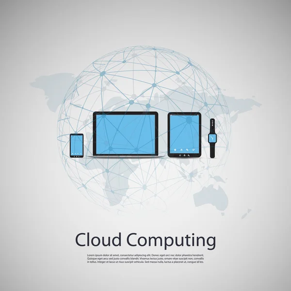 Cloud computing koncept – Stock-vektor