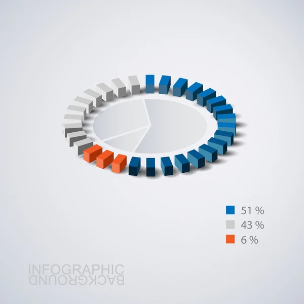 Abstract Pie Chart Graphic Design Template for Your Business, Infografica, Rapporti, Passi, Presentazione — Vettoriale Stock