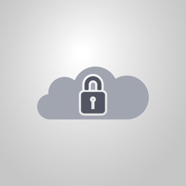 asma kilit simgesine sahip konsept tasarımı bulut