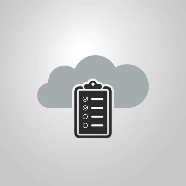 Diseño del concepto de computación en nube con icono de lista de verificación — Vector de stock