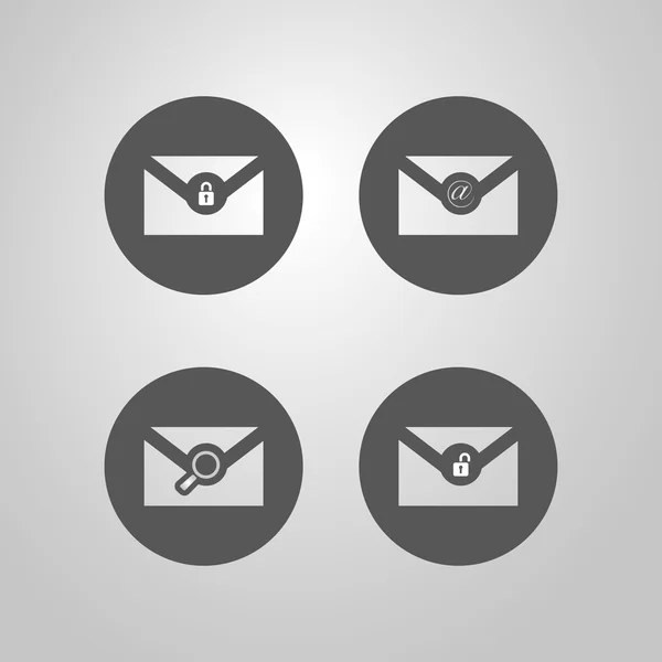 Conjunto de diseños de iconos de correo electrónico para Web — Vector de stock