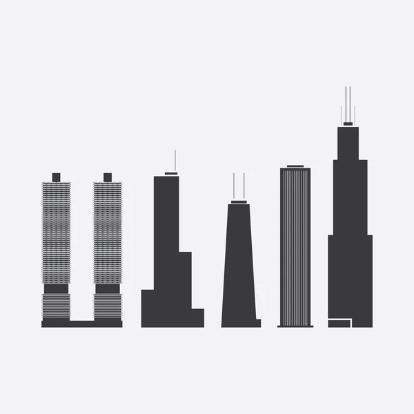Collection of Skyscraper Icons — Stock Vector