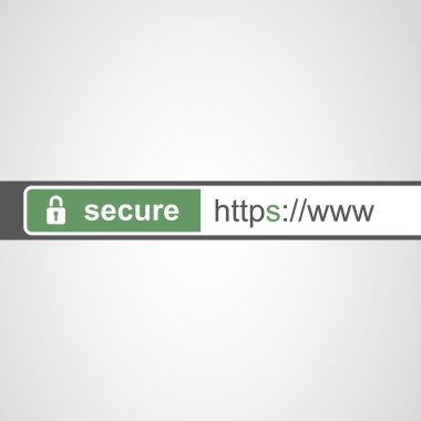 Browser Address Bar with HTTPS Protocol Sign