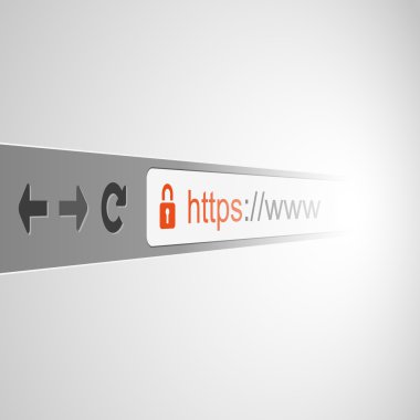 3D Browser Address Bar Design with HTTPS Protocol Sign