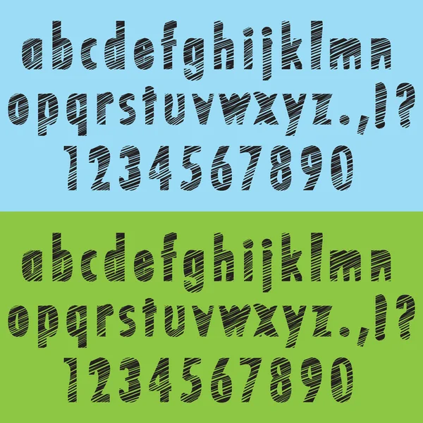 Grungy Striped Font Set - Progettazione tipografica — Vettoriale Stock