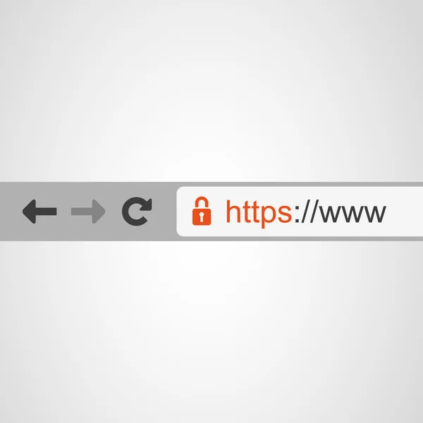 Browser Address Bar with HTTPS Protocol Sign — Stock Vector