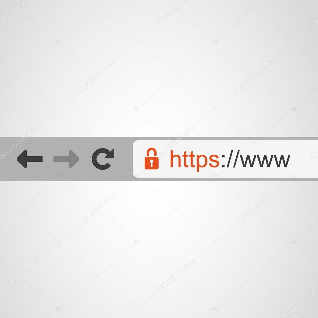 Browser Address Bar with HTTPS Protocol Sign
