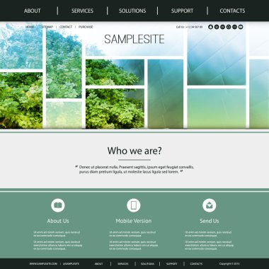 Yeşil ve mavi Çinili doğal Header tasarımı ile işiniz için Web sitesi tasarımı