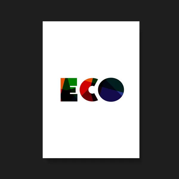 Folheto ou design de capa para o seu negócio com rótulo ECO colorido —  Vetores de Stock
