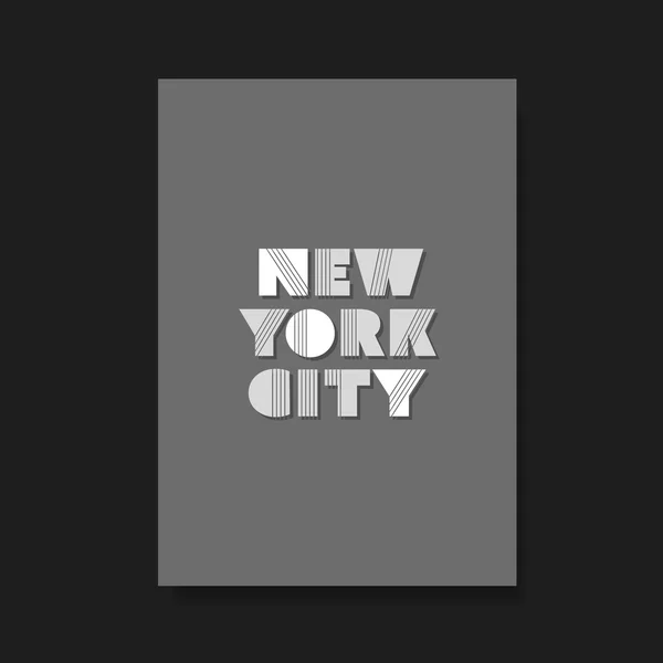 New York City - tučné typografické návrh letáku, přebal knihy nebo obrazovky - tričko Print Design — Stockový vektor