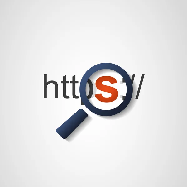 Protocole HTTPS - Tendance de réseautage sûr et sécurisé — Image vectorielle