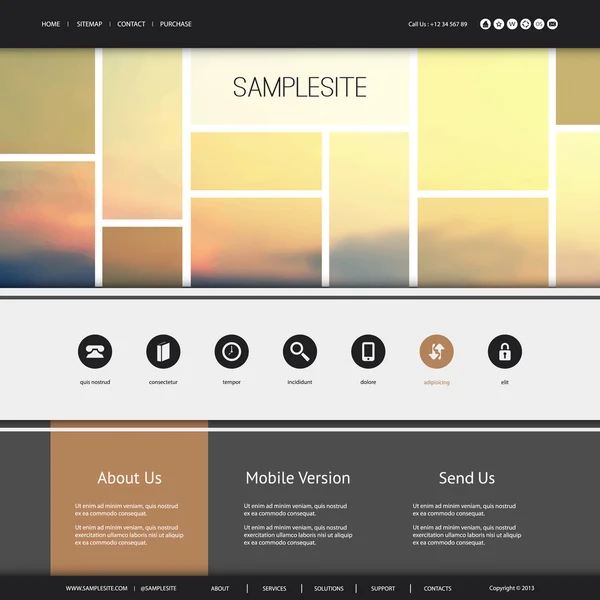 Website Design for Your Business with Sunset Image — Stockvector