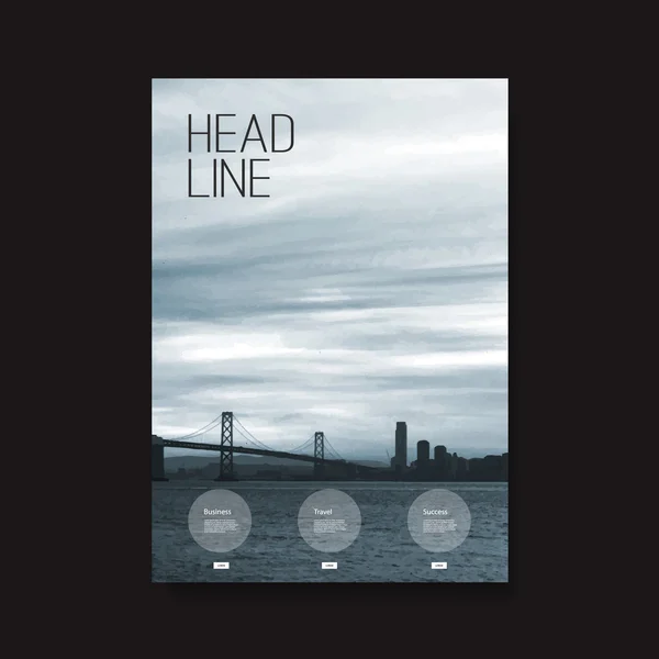 Flyer ou design de couverture avec vue sur la baie de San Francisco — Image vectorielle