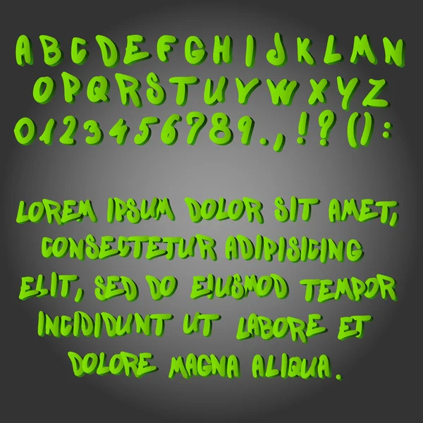 Grøn skrifttype sæt - Fuldt alfabet – Stock-vektor