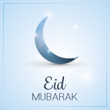 Müslüman topluluk Festivali için Eid Mubarak - gökyüzünde ay - tebrik kartı