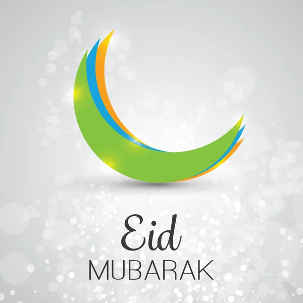 Eid Mubarak - Luna en el cielo - Tarjeta de felicitación para el Festival de la Comunidad Musulmana — Archivo Imágenes Vectoriales