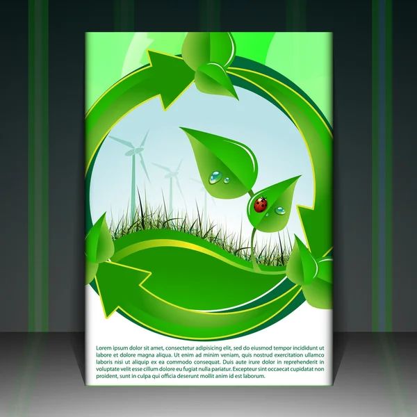 Colorful Eco Flyer or Cover Design - Environmentally Friendly World — Stockvector