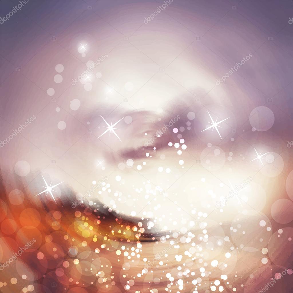 Sparkling Cover Design Template with Abstract Blurred Background
