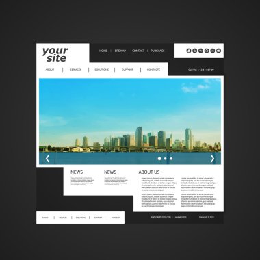 Web sitesi şablonu benzersiz tasarımı - Miami Skyline ile