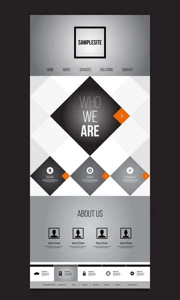 Plantilla de sitio web de una página con diseño único - Mosaicos — Archivo Imágenes Vectoriales