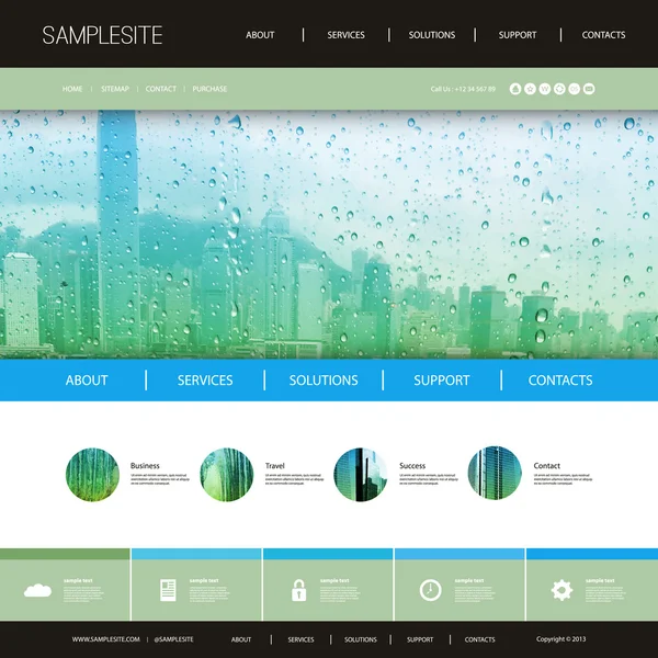 您的业务与摩天大楼背景的的网站设计 — 图库矢量图片