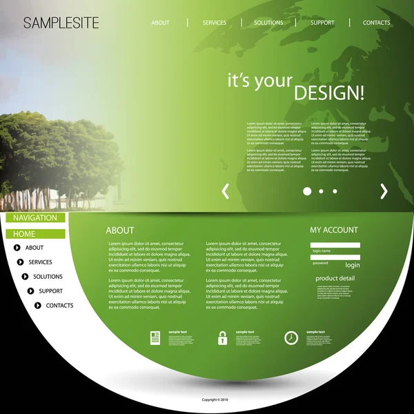 Website Template with Unique Design — Stockový vektor