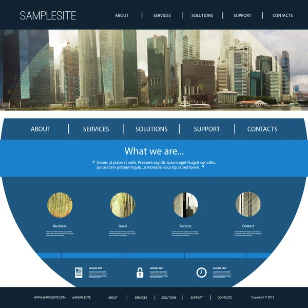 One Page Website Template with Unique Design - Singapore City View — Wektor stockowy