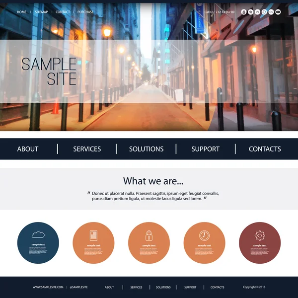 Website Design for Your Business with Walkway Header Background — ストックベクタ