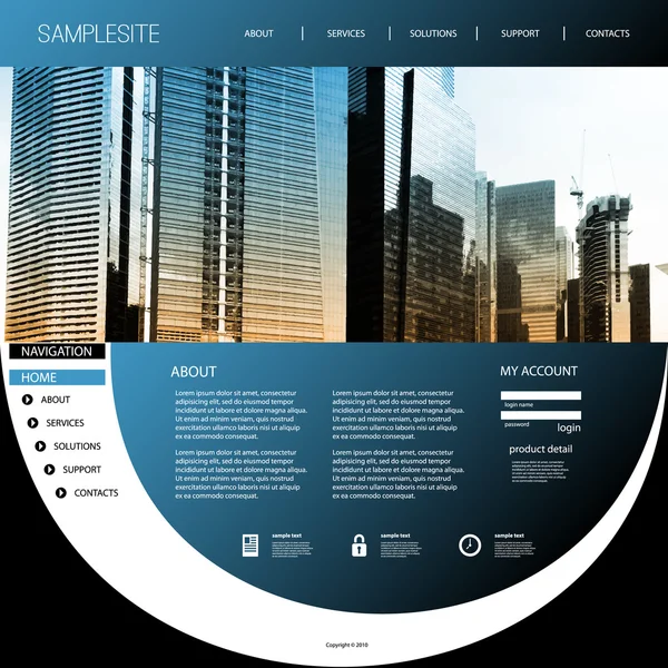 Website Template with Unique Design - Cityscape Skyline — Stockvector