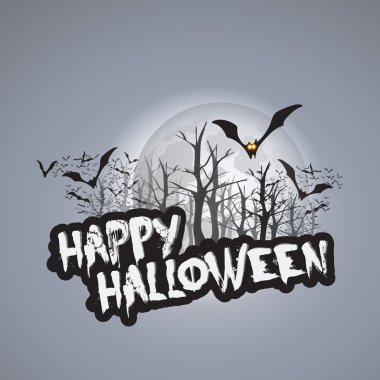 Mutlu Cadılar Bayramı kartı tasarım şablonu - vektör çizim