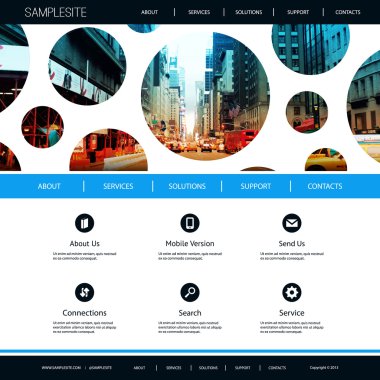Web sitesi tasarımı iş ile şehir sokak görüntü arka planı için