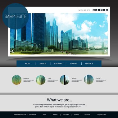 Web sitesi şablonu benzersiz tasarımı - Singapur Skyline ile