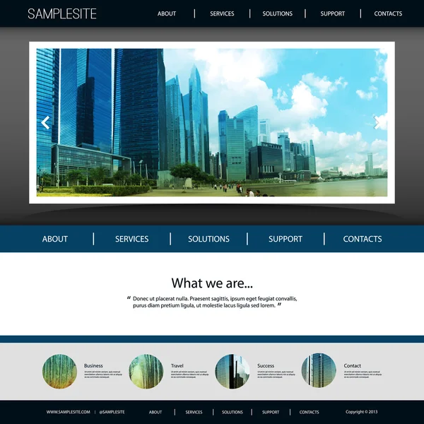 Modèle de site Web avec un design unique - Singapore City Skyline — Image vectorielle