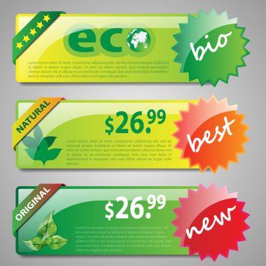 Set of Modern Eco Header Designs for Web