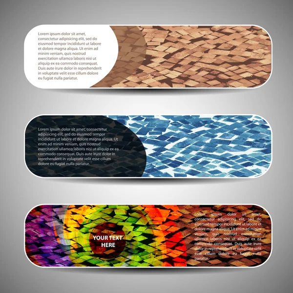 Set di banner multicolore — Vettoriale Stock