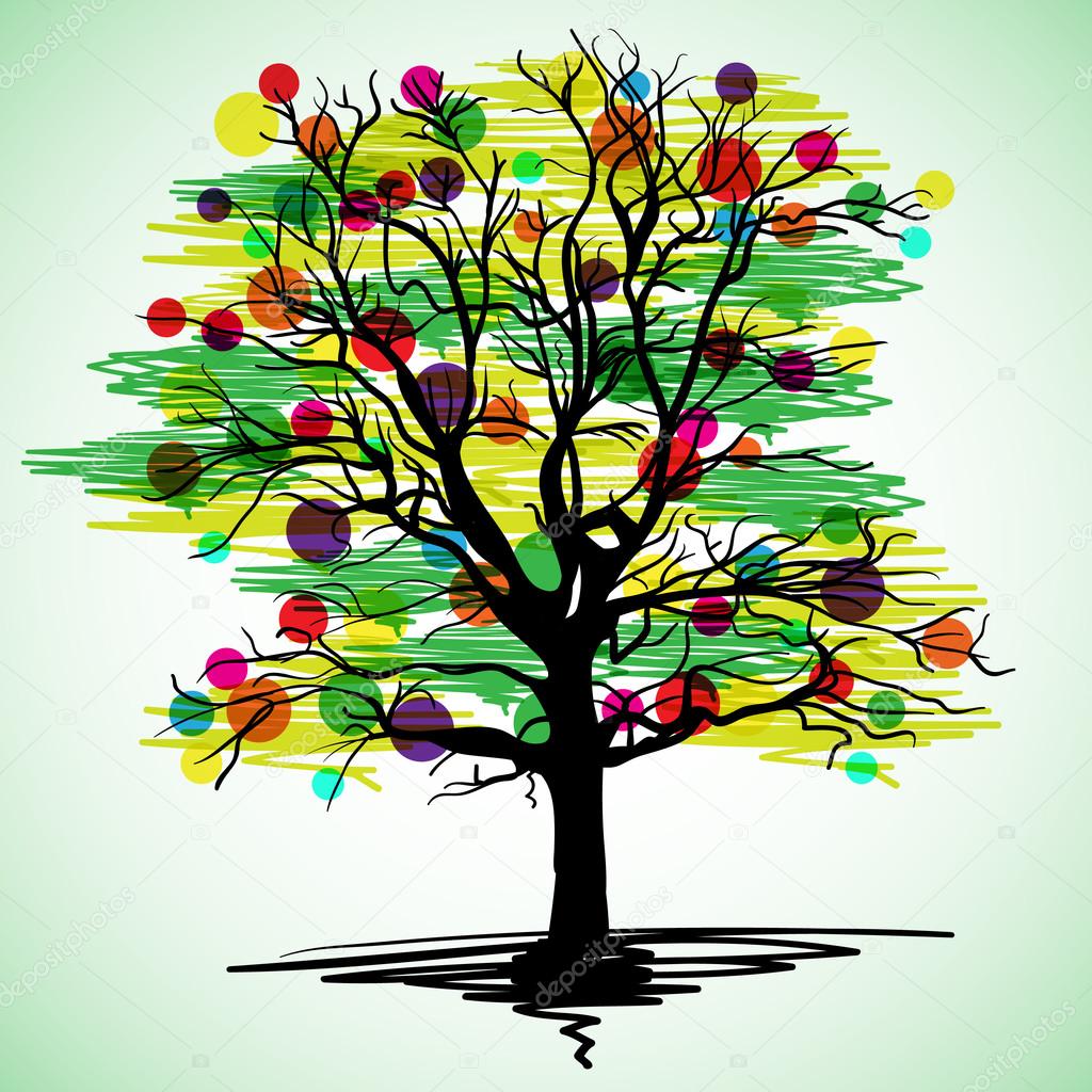 Multicolored Tree Design
