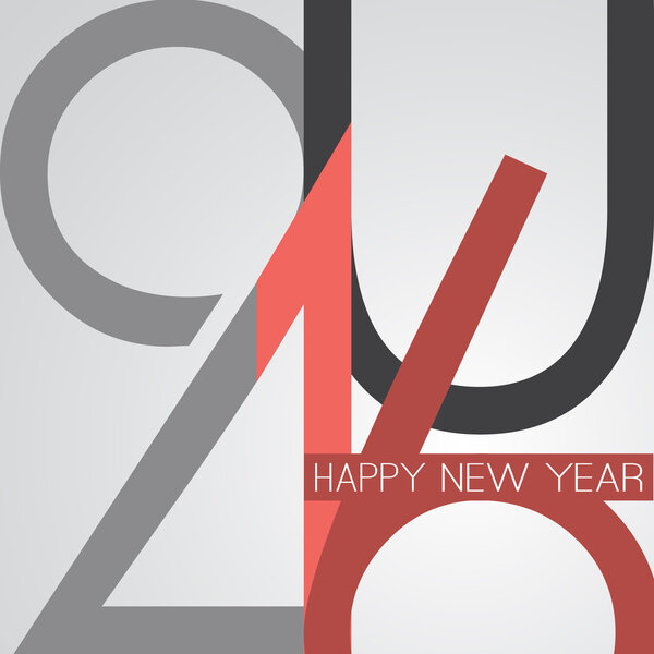 Лучшие пожелания - Абстрактный стиль Retro Happy New Year Открытка или фон, Creative Design Template - 2016
