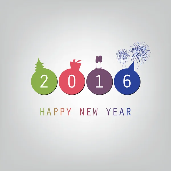 En iyi dilek - Modern basit en az mutlu yeni yıl kartı veya kapak arka plan şablonu - 2016