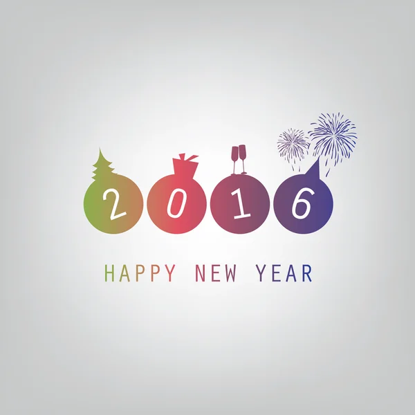 Beste wensen - moderne eenvoudige minimale Happy New Year kaart of achtergrond voorbladsjabloon - 2016 — Stockvector