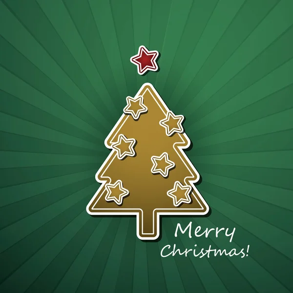 Weihnachtskarte oder Umschlagschablone mit frohem Weihnachtsetikett — Stockvektor