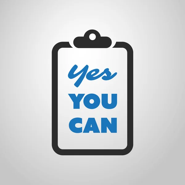 Yes You Can - Inspirational Quote, Slogan, Saying - Success Concept Illustration with Notepad — Stok Vektör