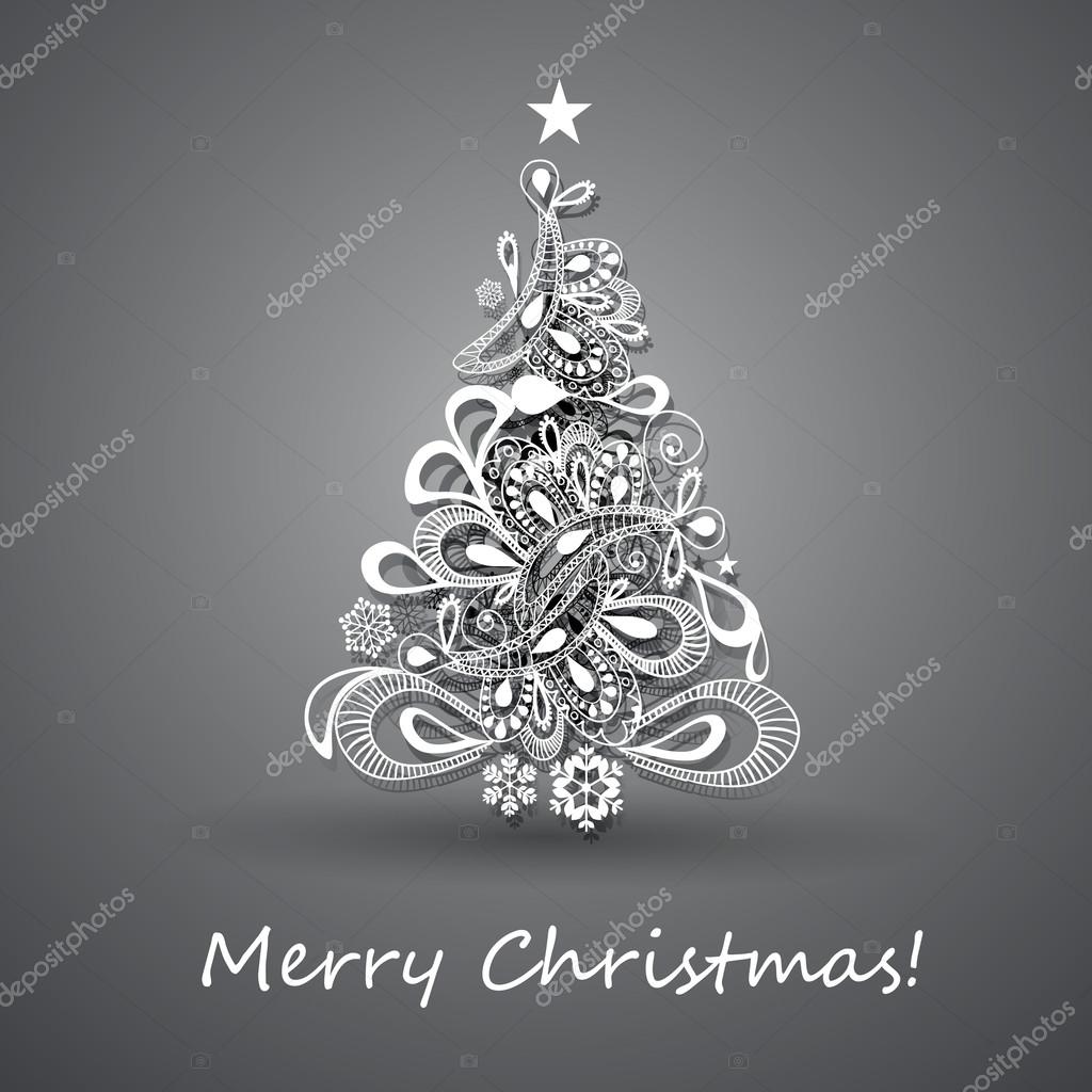 Albero di natale biglietto di auguri priorit  bassa astratta di festa modello di Design